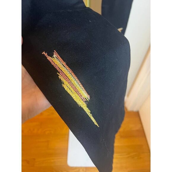 PERI.A Black Gold Digger Embroidered Stretch Denim Jeans Women Sz. 25 - Picture 7 of 8